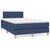 Vidaxl Box spring postelja z vzmetnico modra 120x190 cm blago
