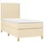 Vidaxl Box spring postelja z vzmetnico krem 90x190 cm blago
