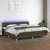 Vidaxl Box spring postelja z vzmetnico LED temno rjava 200x200cm blago