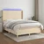Vidaxl Box spring postelja z vzmetnico LED krem 140x190 cm blago