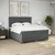 Vidaxl Box spring postelja z vzmetnico temno siva 200x200 cm blago