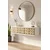 Hanah Home komoda Arex 120, 120 cm, bela / travertin / zlatna