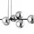 Luster na sajli ROSSI 6xE14/10W/230V crna/siva