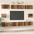 Set TV komoda Zidne 8 pcs Staro drvo Konstruirano drvo