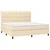 Vidaxl Box spring postelja z vzmetnico krem 200x200 cm blago