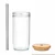 Tumbler for bubble tea, with lid and straw, made from glass, 650 ml –