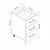 Hanah Home kuhinjski element Minar 4159, 45 cm, beli / dore