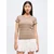 GAP Majica  svetlo modra / rjava / brokat / bela