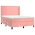 Vidaxl Box spring postelja z vzmetnico roza 140x190 cm žamet