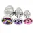 Metalni analni butt plug sa kristalom - set u veličinama S,M,L