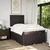 Vidaxl Box spring postelja z vzmetnico temno rjava 120x190 cm blago