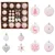 Set Božićnih Ukrasnih Kuglica 40 pcs Bijela i roza Plastika