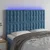Vidaxl LED posteljno vzglavje temno modro 144x5x118/128 cm žamet