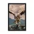 Plakat orel z razprtimi krili nad gorami - 30x45 black