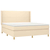 Vidaxl Box spring postelja z vzmetnico krem 160x200 cm blago