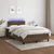 Vidaxl Box spring postelja z vzmetnico LED tem. rjava 120x190 cm blago