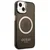 Guess Maska za iPhone 14 Plus Gold Outline Translucent Black MagSafe