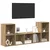Set TV komoda Zidne 3 pcs Smeđa Konstruirano drvo