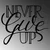 Wallity Zidna dekoracija Never Give Up, 55 x 46 cm, Crna