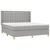 Vidaxl Box spring postelja z vzmetnico LED sv. siva 160x200 cm blago