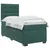 vidaXL Postelja boxspring z vzmetnico Temno zelena 90 x 200 cm Žamet