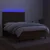 Vidaxl Box spring postelja z vzmetnico LED temno rjava 140x200cm blago