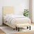 vidaXL vidaXL Box spring postelja z vzmetnico krem 90x190 cm blago, (20897032)