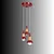 Opviq luster Elwood 20803-SET-30-B, 3 × E27, bordo