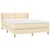 Vidaxl Box spring postelja z vzmetnico krem 140x200 cm blago