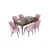 Hanah Home Set Trpezarijski sto i 6 stolica Nef, Roze-braon