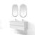 Skye Decor Set kupatilskog ormarića sa umivaonikom i ogledalom, 2 dela, Beli