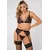 KOMPLET Daring 3PC Lace Bra, Panty & Garter
