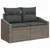 Set sofe 7 pcs Siva i tamno siva Poli Rattan i čelik
