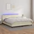 Vidaxl Box spring postelja z vzmetnico LED krem 180x200cm umetno usnje