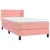 Greatstore Box spring postelja z vzmetnico roza 100x200 cm žamet