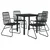 5-dijelni vrtni blagovaonski set od PVC ratana crni