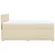 Vidaxl Box spring postelja z vzmetnico krem 160x200 cm blago