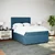 Vidaxl Box spring postelja z vzmetnico temno modra 140x190cm žamet