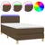 Vidaxl Box spring postelja z vzmetnico LED temno rjava 100x200cm blago