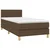 Vidaxl Box spring postelja z vzmetnico LED temno rjava 90x200 cm blago