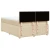 Vidaxl Box spring postelja z vzmetnico krem 140x190 cm blago