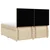 Vidaxl Box spring postelja z vzmetnico krem 200x200 cm blago