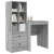 Stol s ladicama s policom s pohranom 2 pcs Siva Sonoma