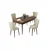 Hanah Home trpezarijski set Due, sto na razvlačenje i 4 stolice, ploča u dekoru drveta Baroque, krem tkanina Babyface