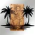 Wallity Zidna dekoracija Hawaii, 74 x 57,5 cm, Crna
