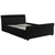 Corium® Moderni tapecirani bračni krevet - umjetna koža - sa LED atmosfernim svijetlom - 140x200cm (crno)