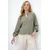 Trend Alacati Stili Ženska bluza dugih rukava Alc-X13877, V-izrez, Zelena