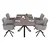 Homestyle4U Jedilna miza in stol set, 200x100 cm, rjava črna siva