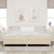 Vidaxl LED Box Spring Postelja z blazino krema 200 x 200 cm blago