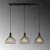 Opviq Luster Cafu-11565-1, 94x25x121 cm, 3xE27, Crni